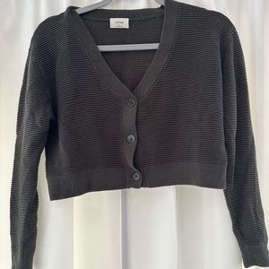 Green Grey Wilfred Aritzia V-Neck Cardigan